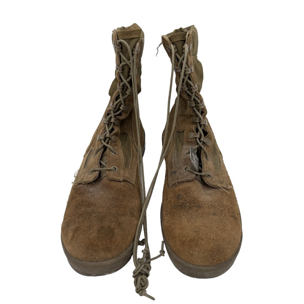 Military Army Combat Boots Mens Size 11.5 R Vibram Hot Weather Desert Tan Lace